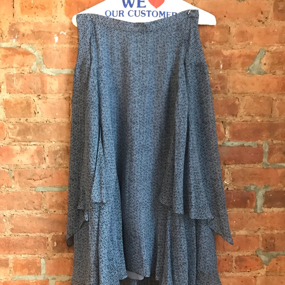 Rebecca Taylor Maxi Blue Handkerchief Skirt